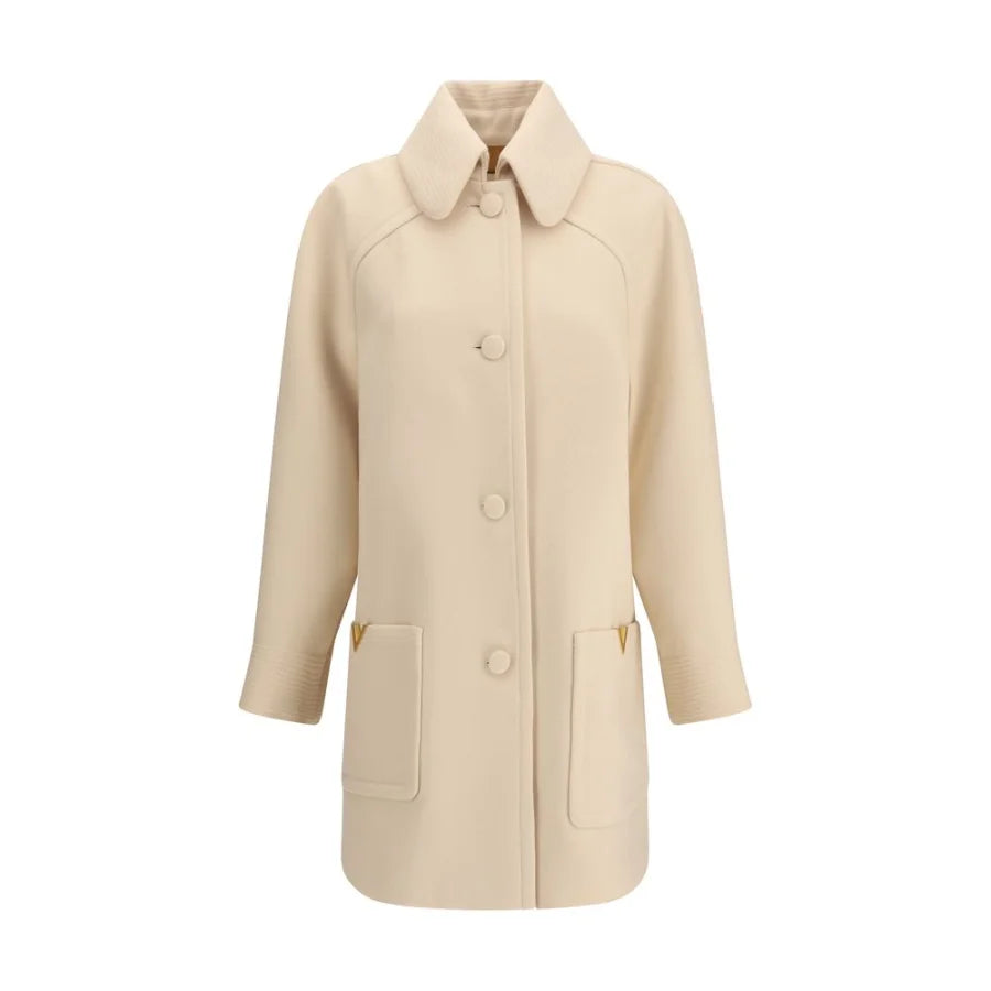 Valentino Beige Fleece Wool Coat