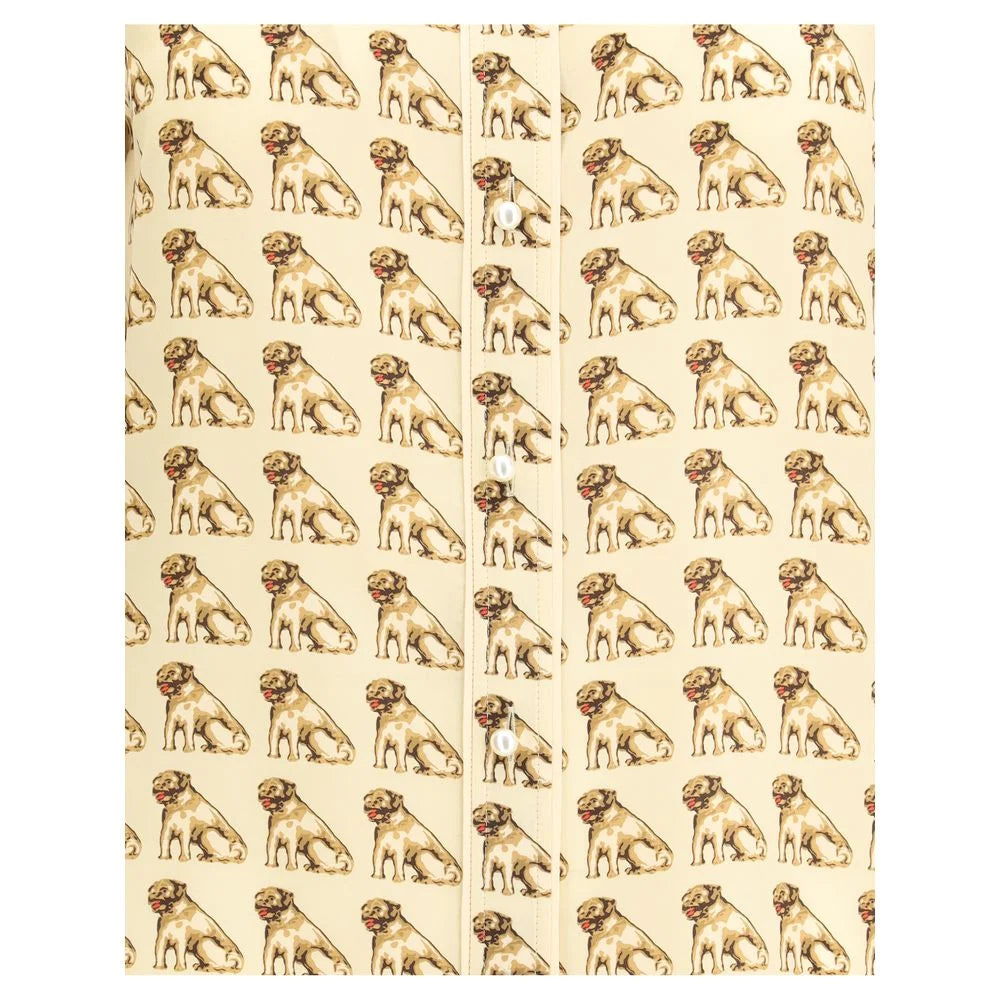 Valentino Beige Silk Pattern Shirt