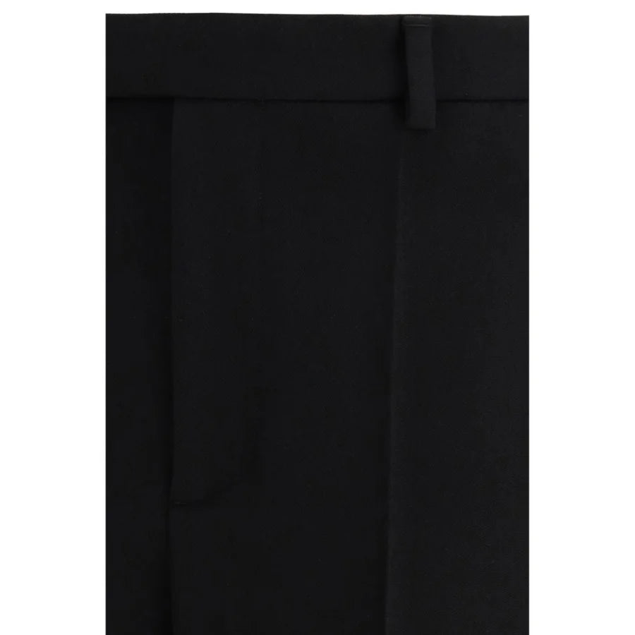 Valentino Black Fleece Wool Dress Pants