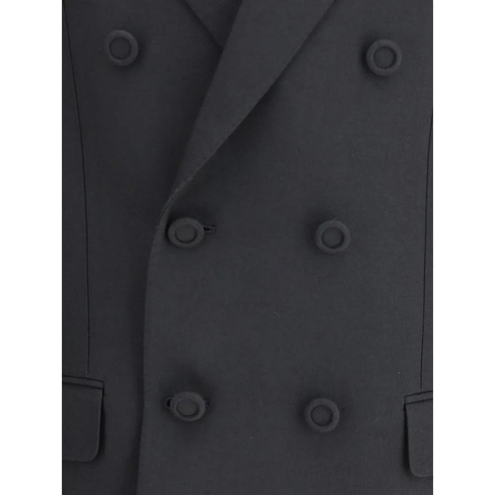 Valentino Black Polyester Coat