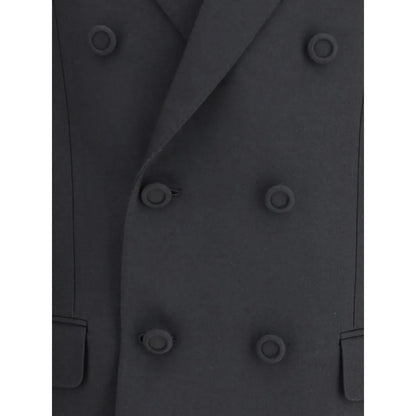 Valentino Black Polyester Coat