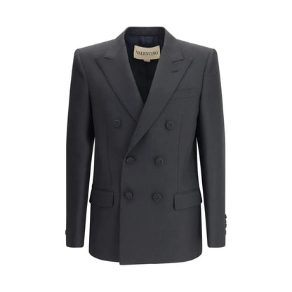Valentino Black Polyester Coat