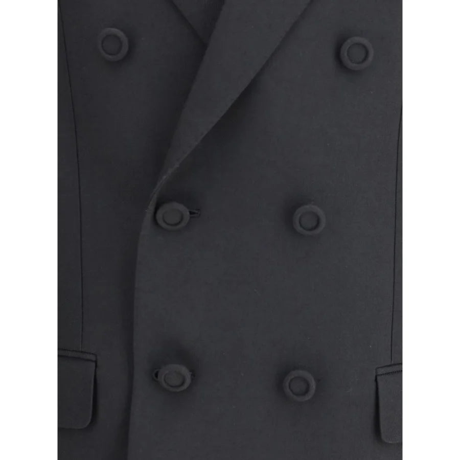 Valentino Black Polyester Coat