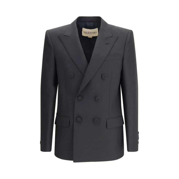 Valentino Black Polyester Coat