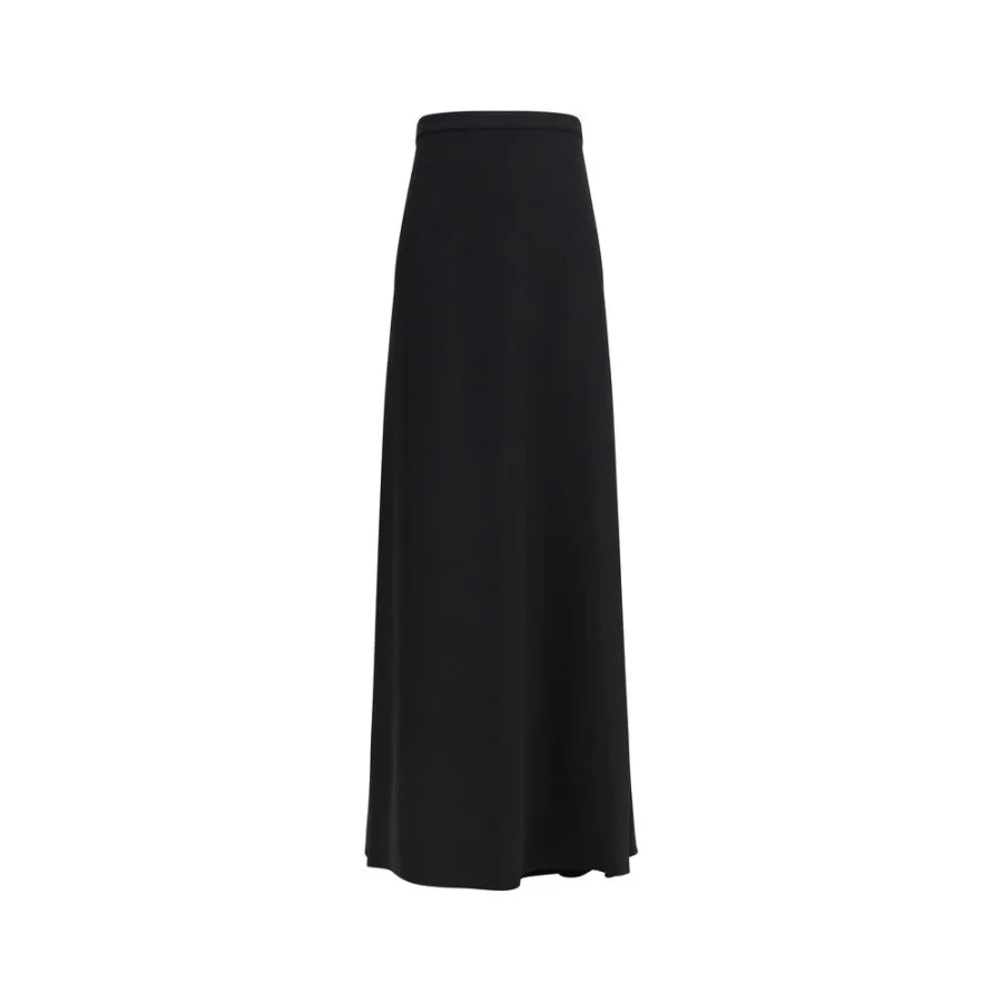 Valentino Black Silk Long Skirt