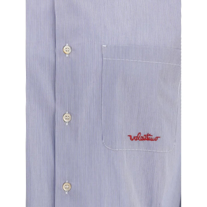 Valentino Blue Cotton Pattern Shirt