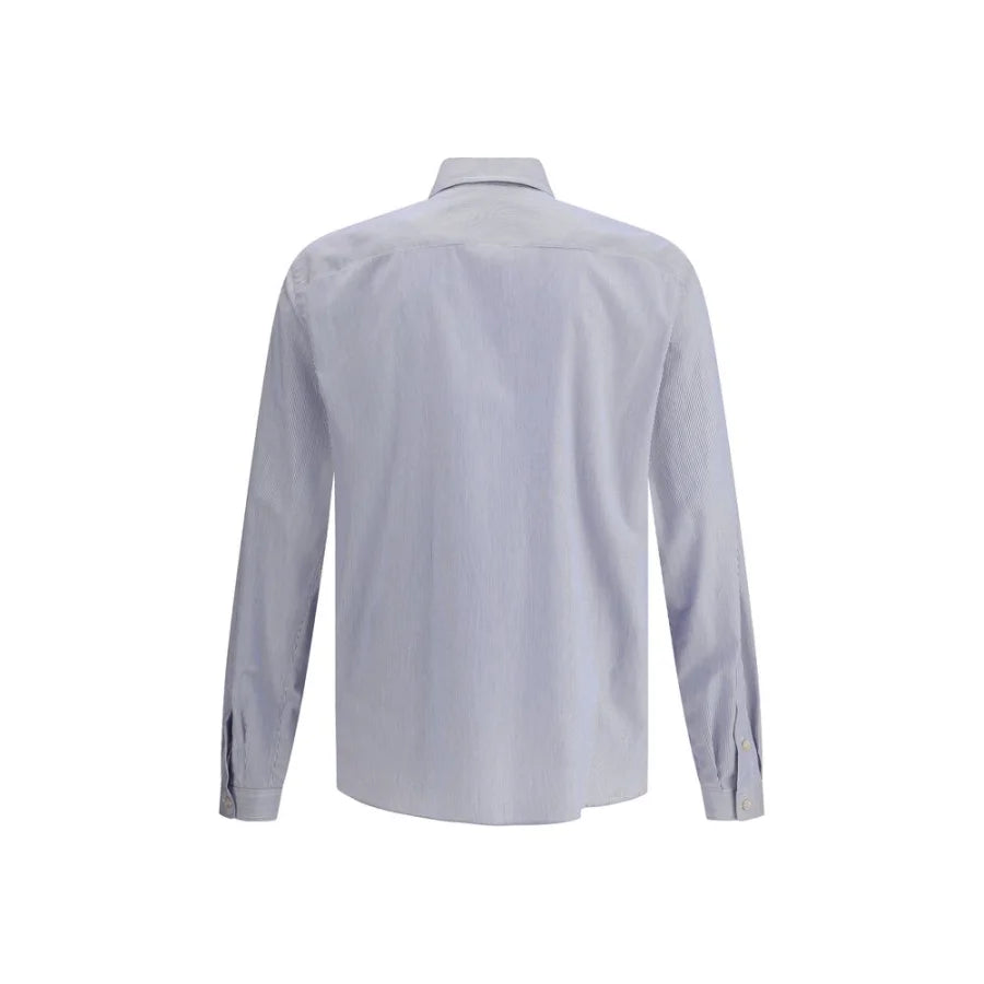 Valentino Blue Cotton Pattern Shirt