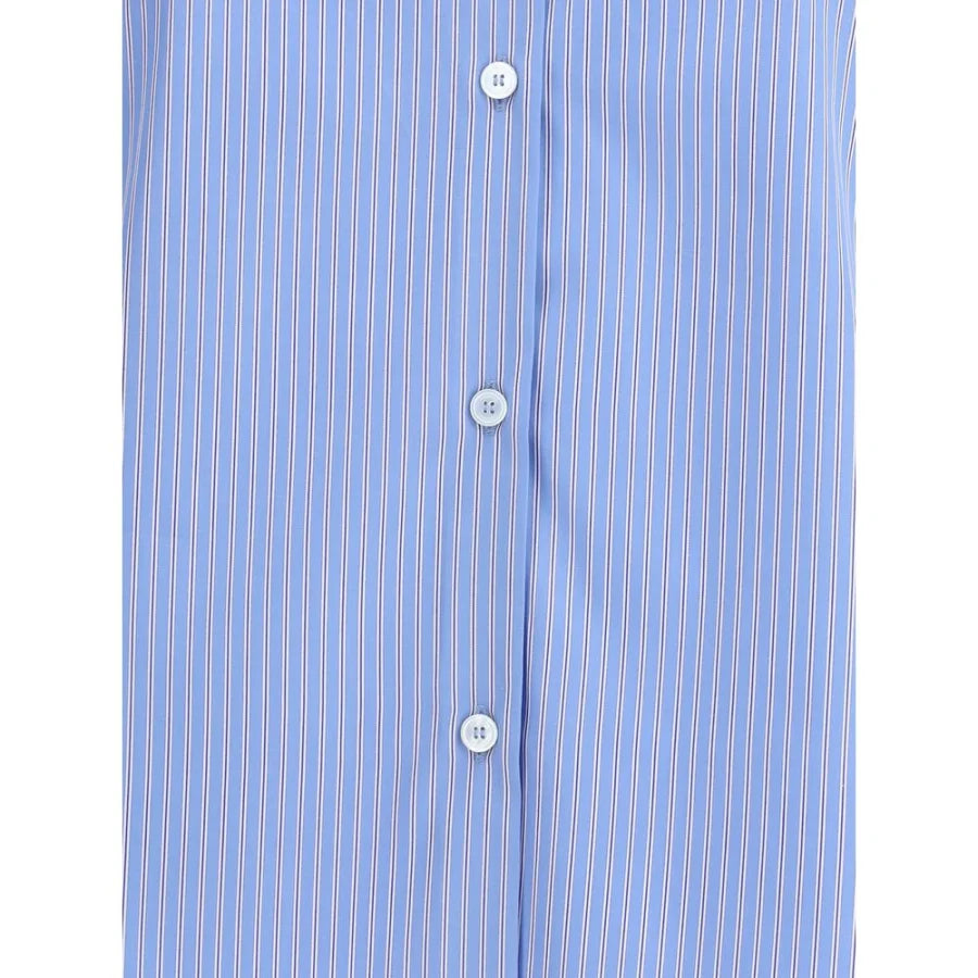 Valentino Blue Cotton Pattern Shirt