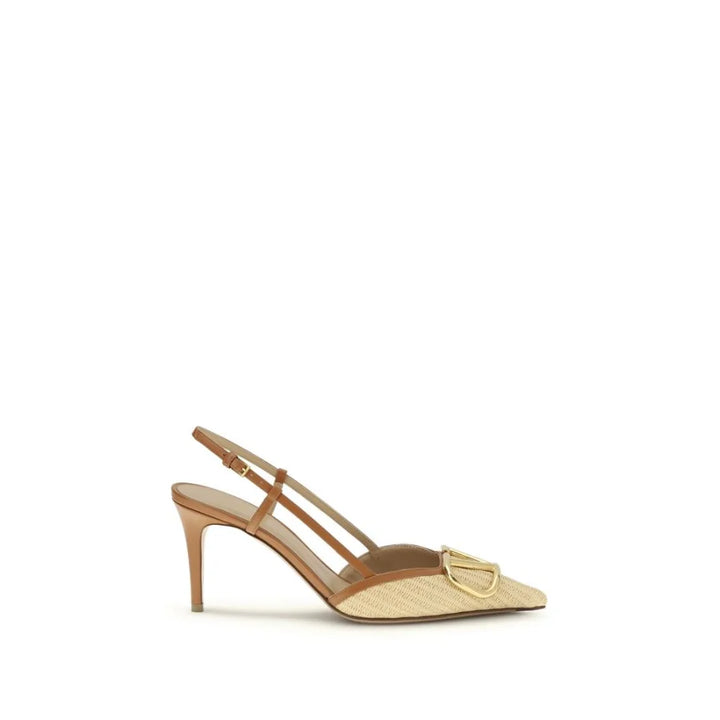 Valentino Garavani Beige Calf Leather Bos Taurus Pumps