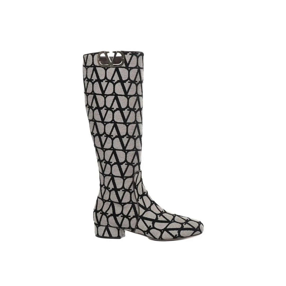 Valentino Garavani Beige Fabric Ankle Boots