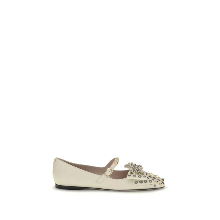 Valentino Garavani Beige Goatskin Ballet Flats