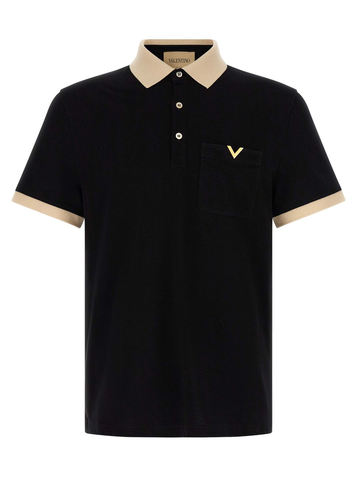 Valentino Garavani Bicolor Cotton Polo Shirt