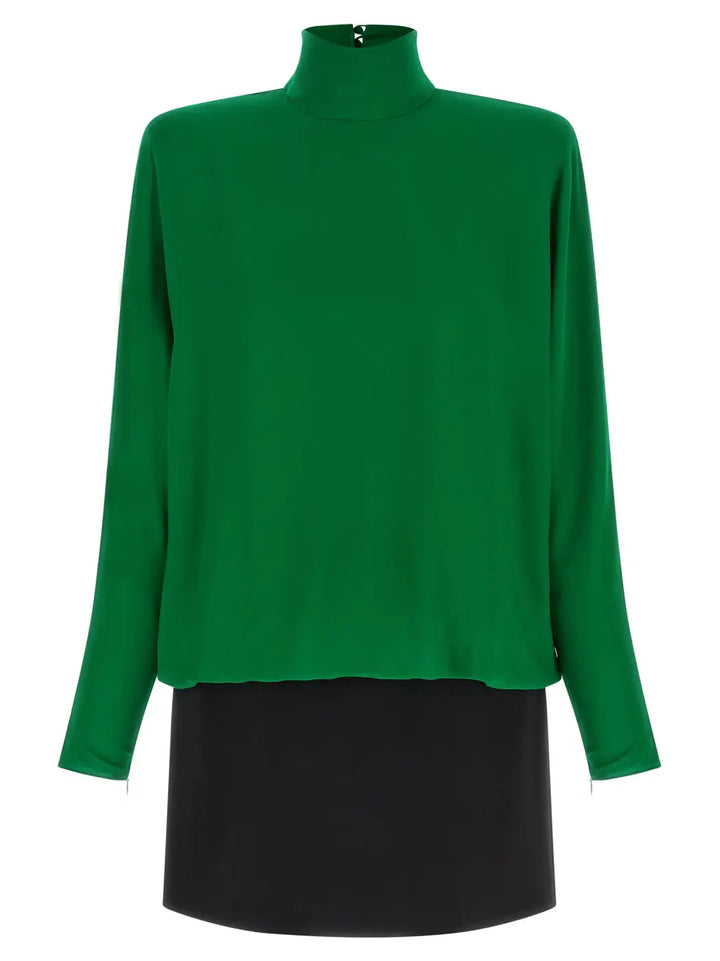 Valentino Garavani Bicolor Silk Short Dress