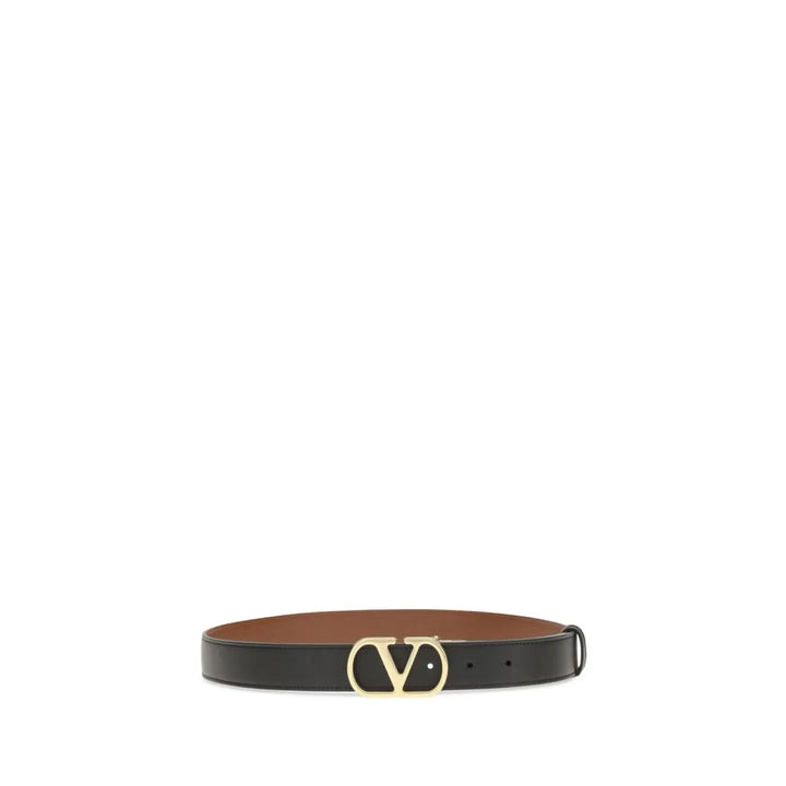 Valentino Garavani Black Calf Leather Bos Taurus Belt