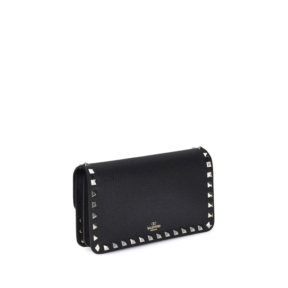 Valentino Garavani Black Calf Leather Bos Taurus Clutch Bag