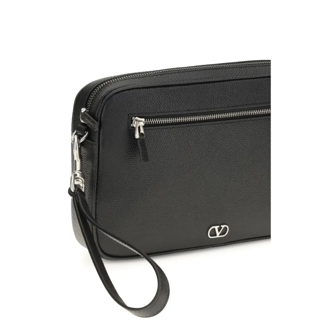 Valentino Garavani Black Calf Leather Bos Taurus Handbag