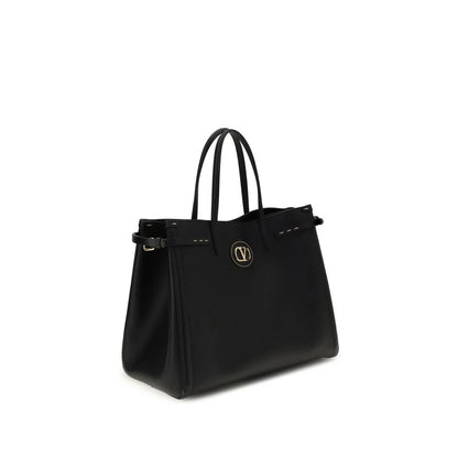 Valentino Garavani Black Calf Leather Bos Taurus Handbag