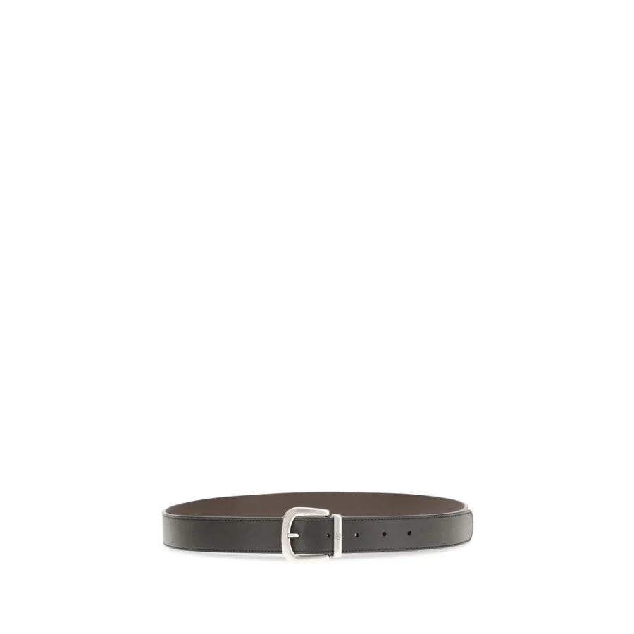 Valentino Garavani Black Calf Leather Bos Taurus Regular Belt