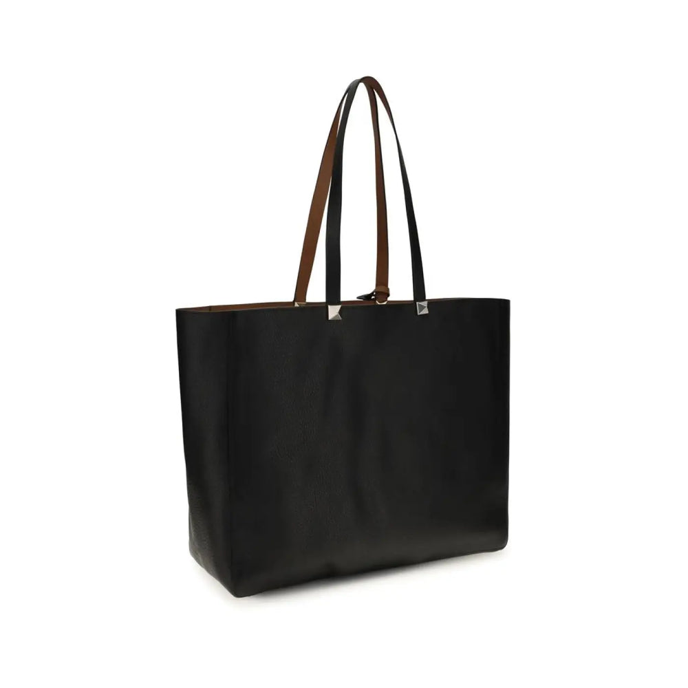 Valentino Garavani Black Calf Leather Bos Taurus Shoulder Bag