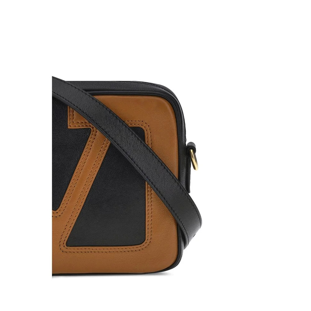 Valentino Garavani Black Calf Leather Bos Taurus Shoulder Bag