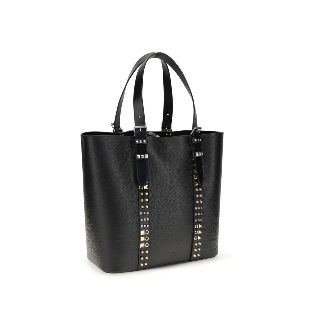 Valentino Garavani Black Calf Leather Bos Taurus Shoulder Bag