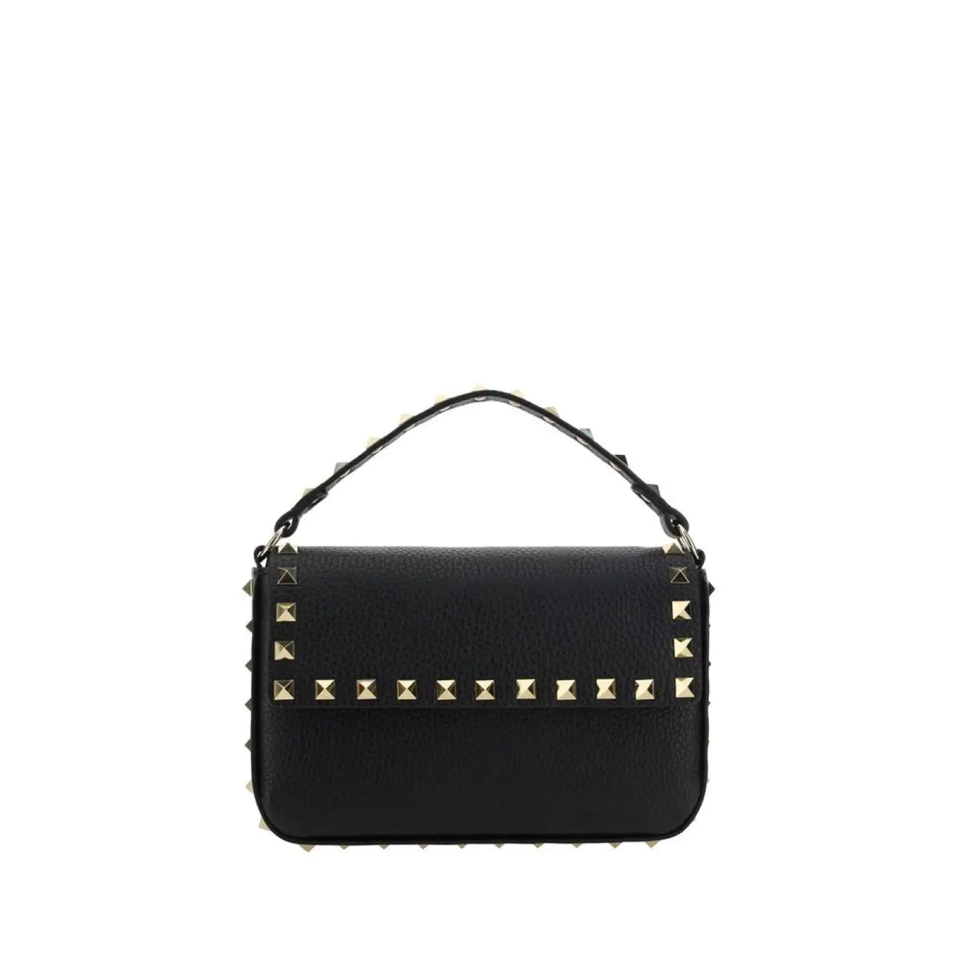 Valentino Garavani Black Calf Leather Bos Taurus Shoulder Bag