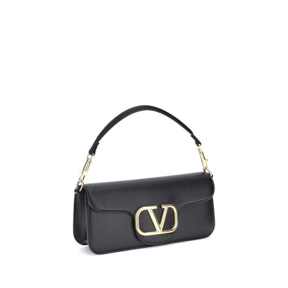 Valentino Garavani Black Calf Leather Bos Taurus Shoulder Bag