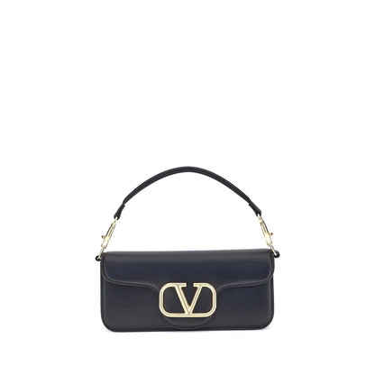 Valentino Garavani Black Calf Leather Bos Taurus Shoulder Bag