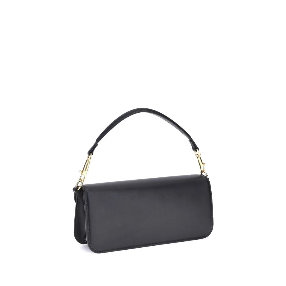 Valentino Garavani Black Calf Leather Bos Taurus Shoulder Bag