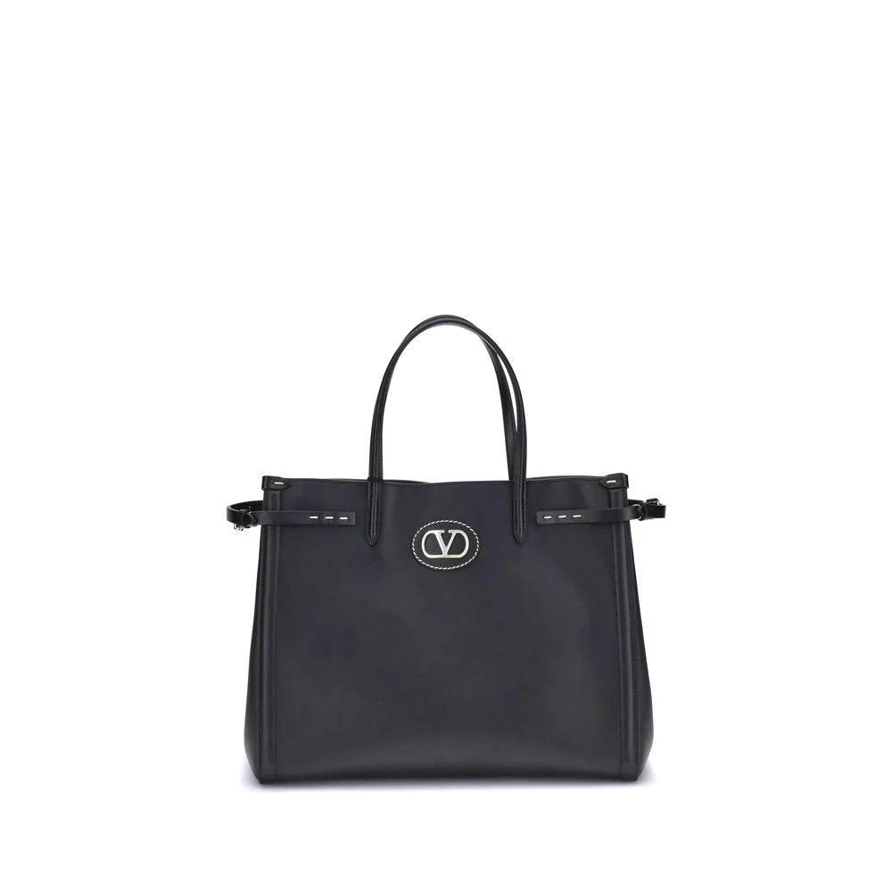 Valentino Garavani Black Calf Leather Bos Taurus Shoulder Bag