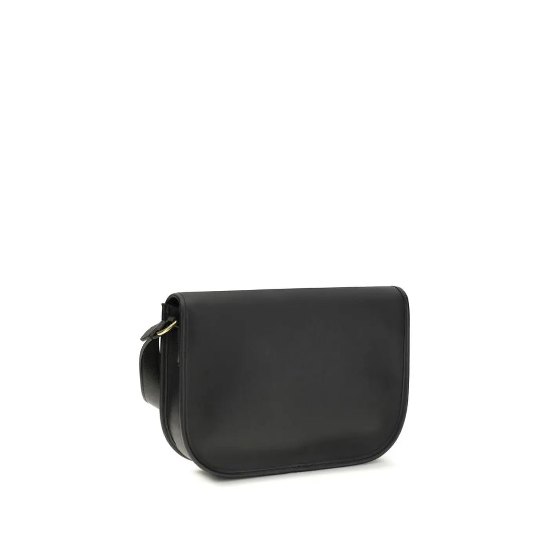 Valentino Garavani Black Calf Leather Bos Taurus Shoulder Bag