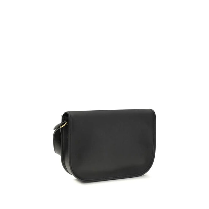 Valentino Garavani Black Calf Leather Bos Taurus Shoulder Bag