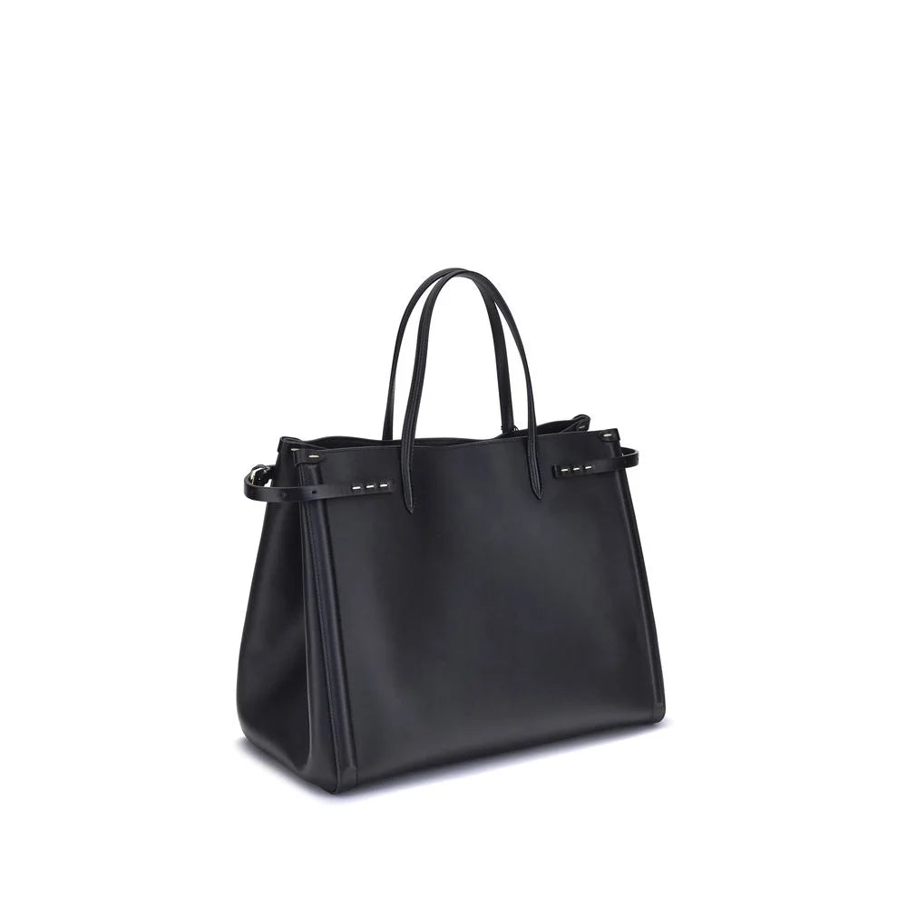 Valentino Garavani Black Calf Leather Bos Taurus Shoulder Bag