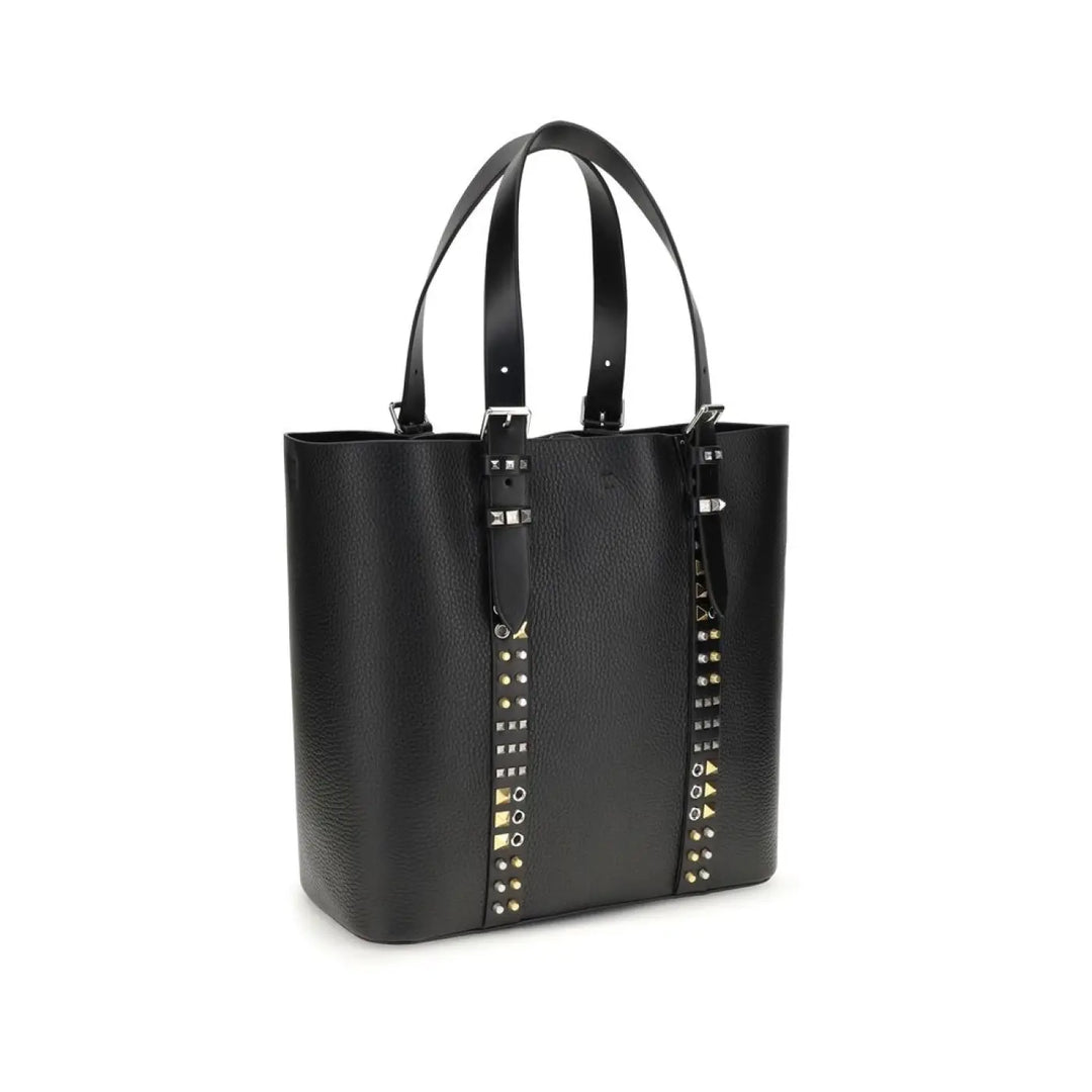 Valentino Garavani Black Calf Leather Bos Taurus Shoulder Bag