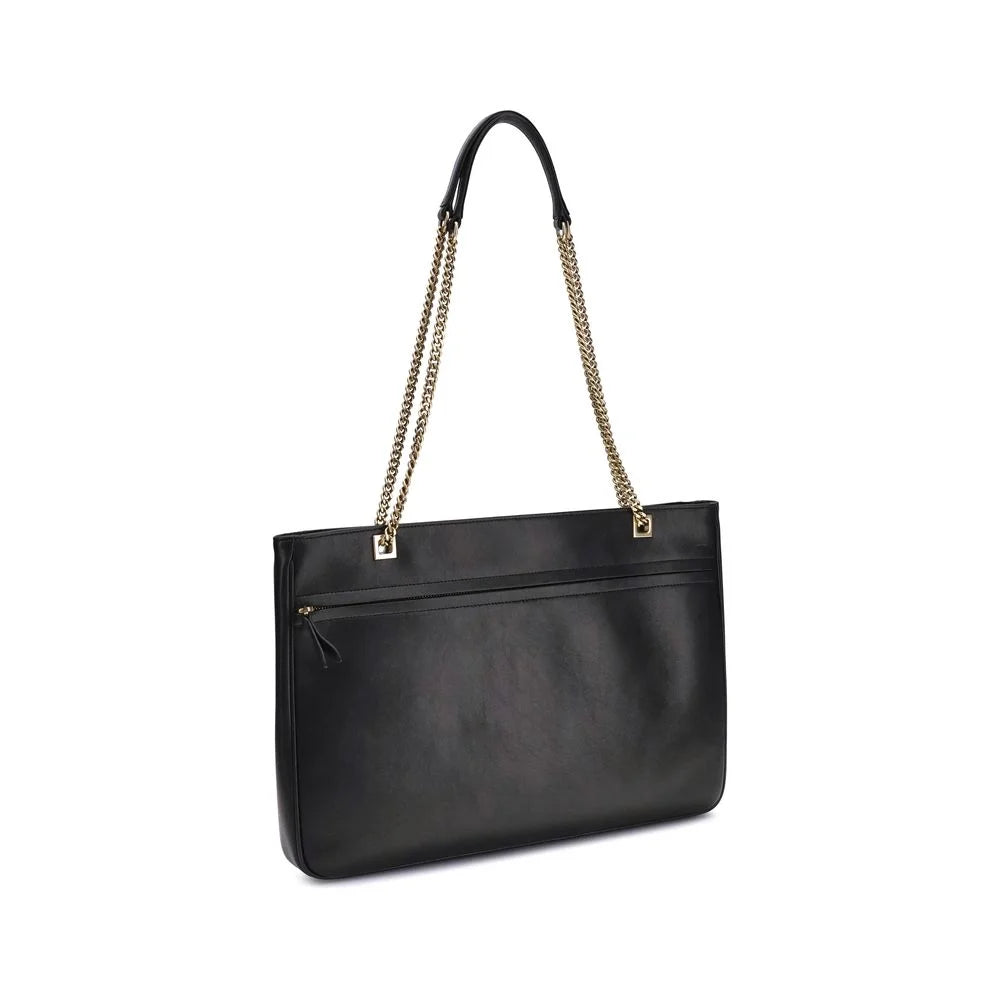 Valentino Garavani Black Calf Leather Bos Taurus Shoulder Bag