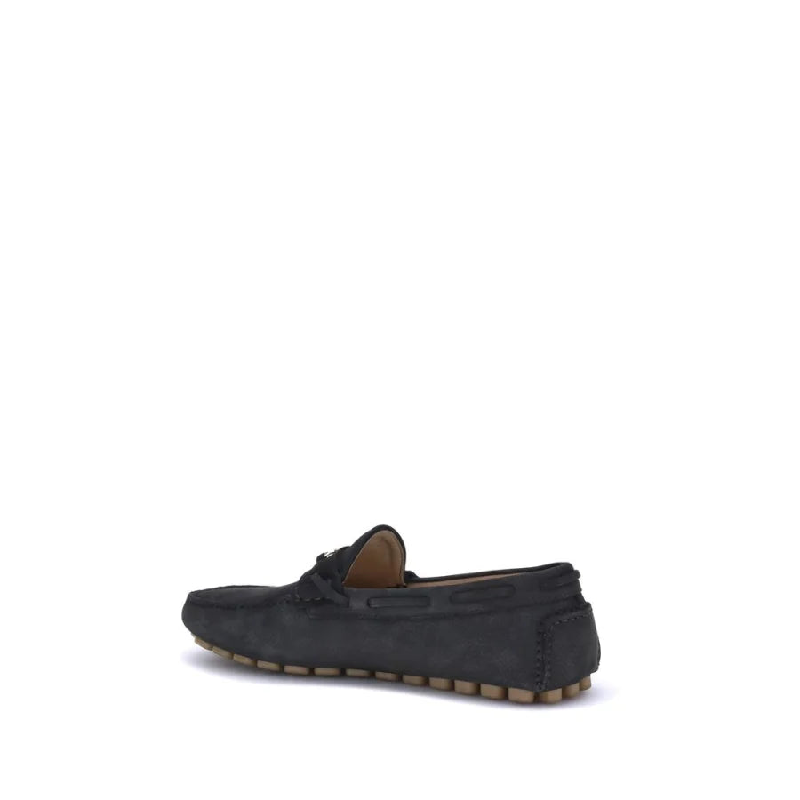 Valentino Garavani Black Calf Leather Bos Taurus Slip-On Loafers