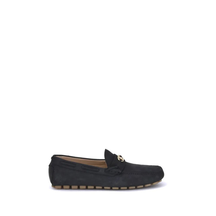 Valentino Garavani Black Calf Leather Bos Taurus Slip-On Loafers