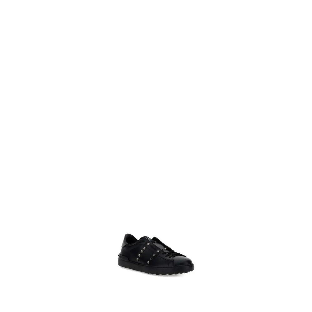 Valentino Garavani Black Calf Leather Bos Taurus Sneakers
