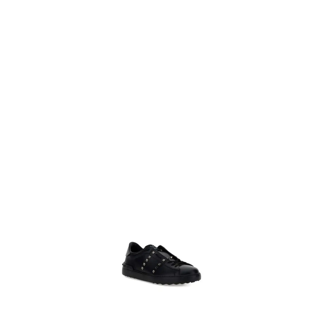Valentino Garavani Black Calf Leather Bos Taurus Sneakers
