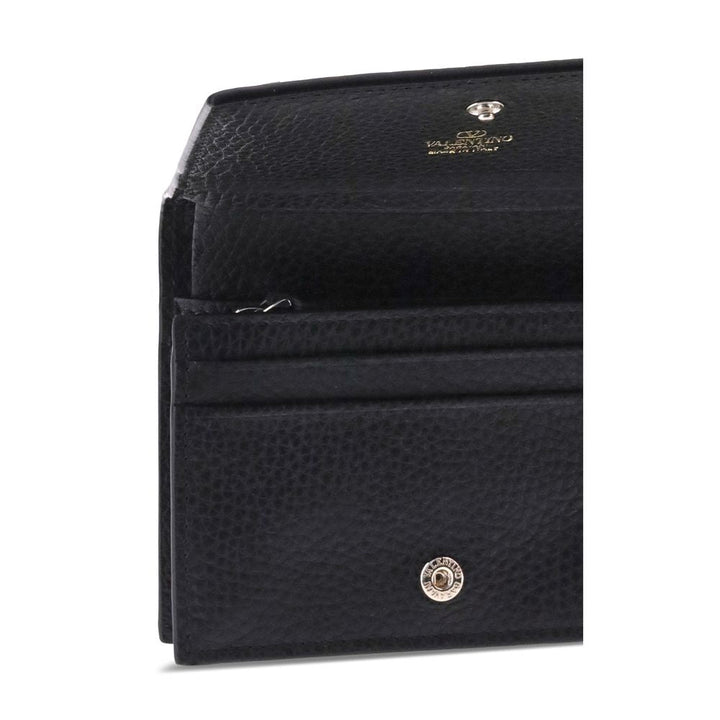 Valentino Garavani Black Calf Leather Bos Taurus Wallet