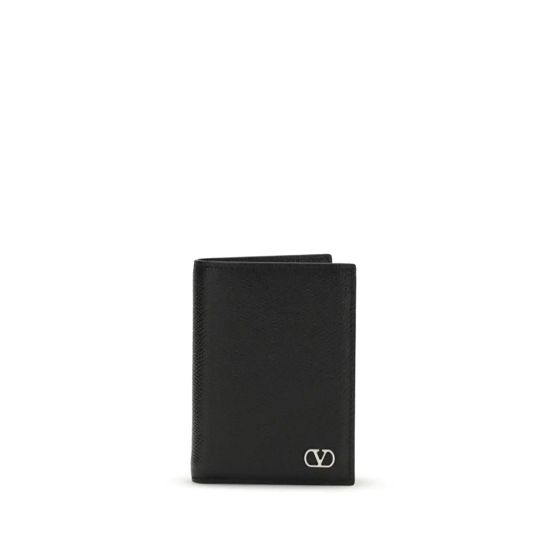 Valentino Garavani Black Calf Leather Bos Taurus Wallet