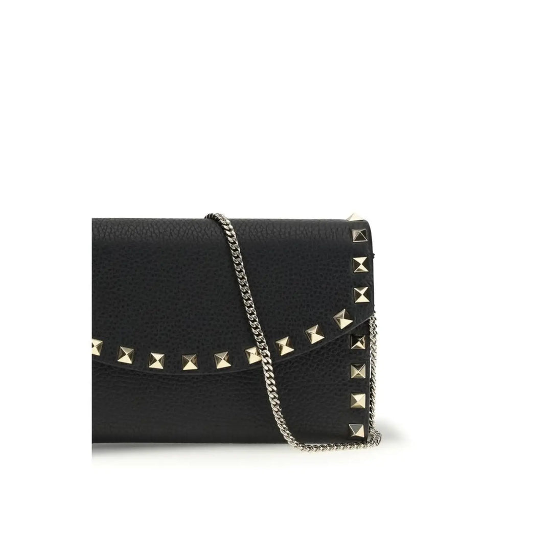 Valentino Garavani Black Calf Leather Bos Taurus Wallet