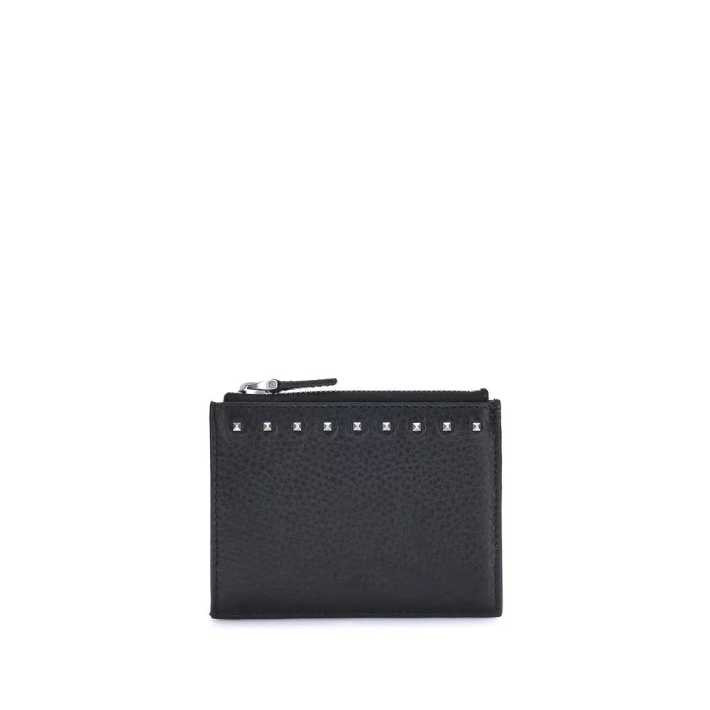 Valentino Garavani Black Calf Leather Bos Taurus Wallet