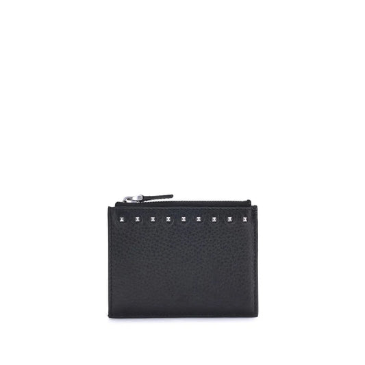 Valentino Garavani Black Calf Leather Bos Taurus Wallet