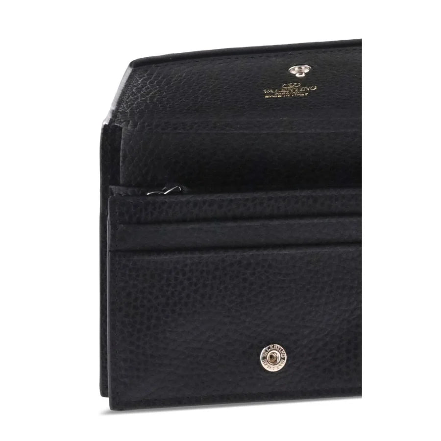 Valentino Garavani Black Calf Leather Bos Taurus Wallet