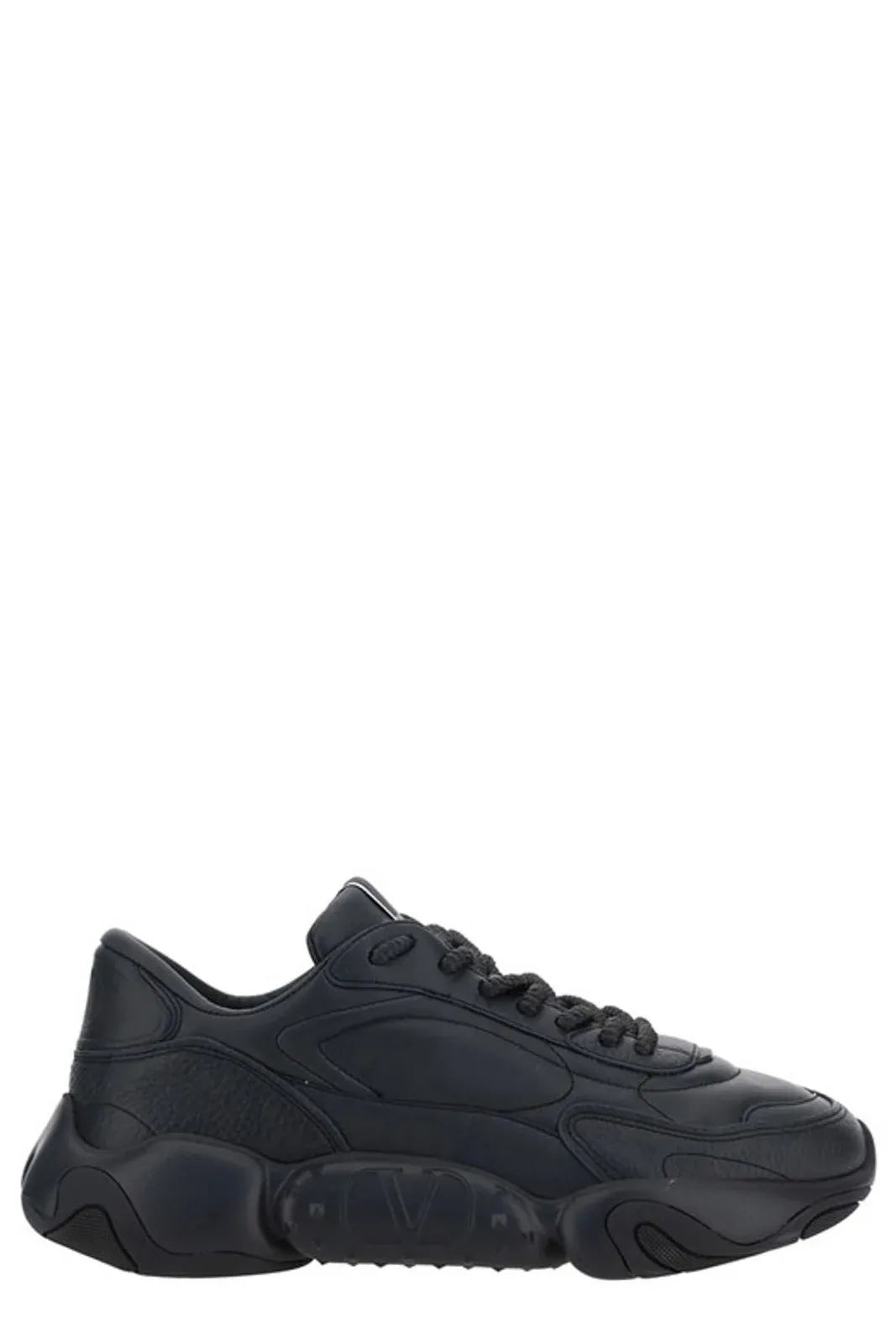 Valentino Garavani Black Calf Leather Sneakers