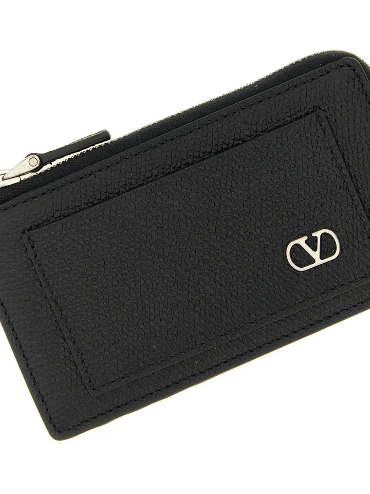 Valentino Garavani Black Calfskin Cardholder
