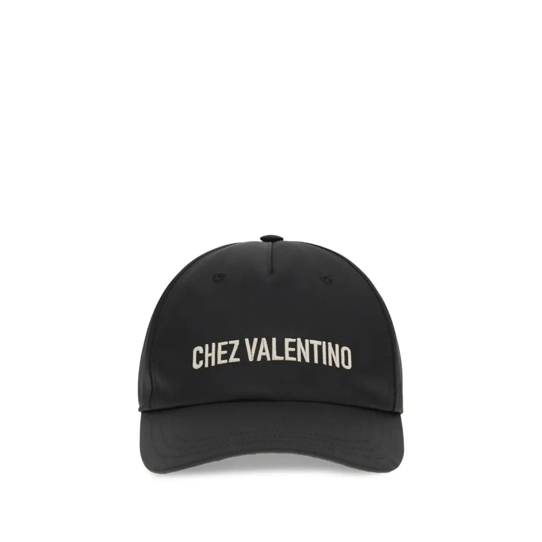 Valentino Garavani Black Cotton Cap (baseball Hat)