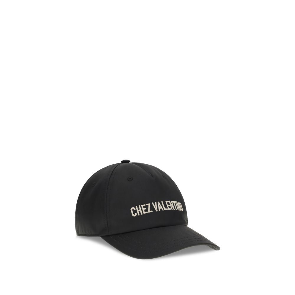 Valentino Garavani Black Cotton Cap (baseball Hat)