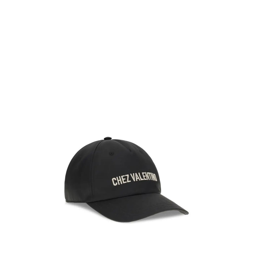 Valentino Garavani Black Cotton Cap (baseball Hat)